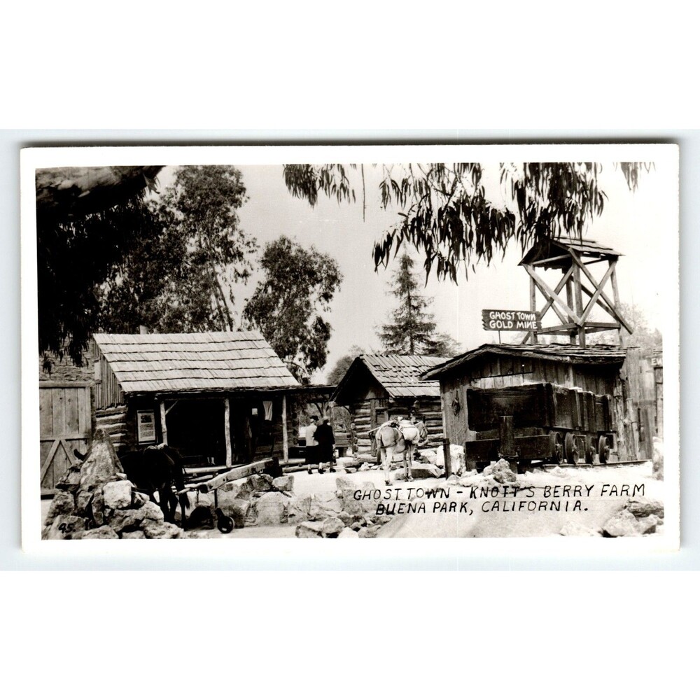 Ghost Town Gold Mine Knott's Berry Place Buena Park Ca. RPPC Real Photo Postcard